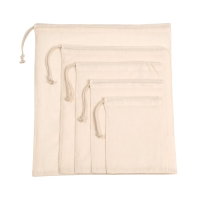 Saco com cordão de ajuste em algodão biológico